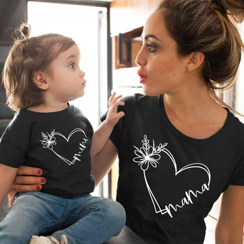 Mother Kids Fashion Baby Girl Clothes Summer For Mother And Daughter Mother Kids T Shirt Mom And Daughter Matching Outfits 1PC 1