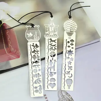 

1pc Creative Gifts Ultra-thin Hollow Metal Fairy Tale World Ruler Bookmark NEW M17F