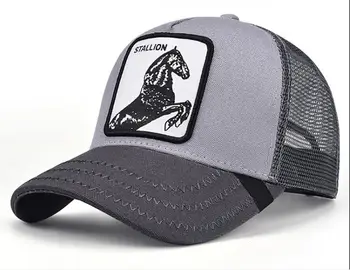 

2019 New Summer trucker cap mesh snapback hip hop hats for men embroidery baseball cap STALLINO-GREY