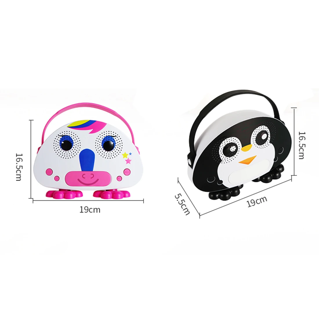  Children Portable Bluetooth Speaker Wireless Soundbar Karaoke Machine With Microphone - Black/Pink