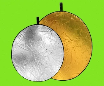 

60/80/110cm 2 in 1 round Multi Collapsible disc Gold Silver Light Reflector Diffuser for camera photo Photography Studio flash