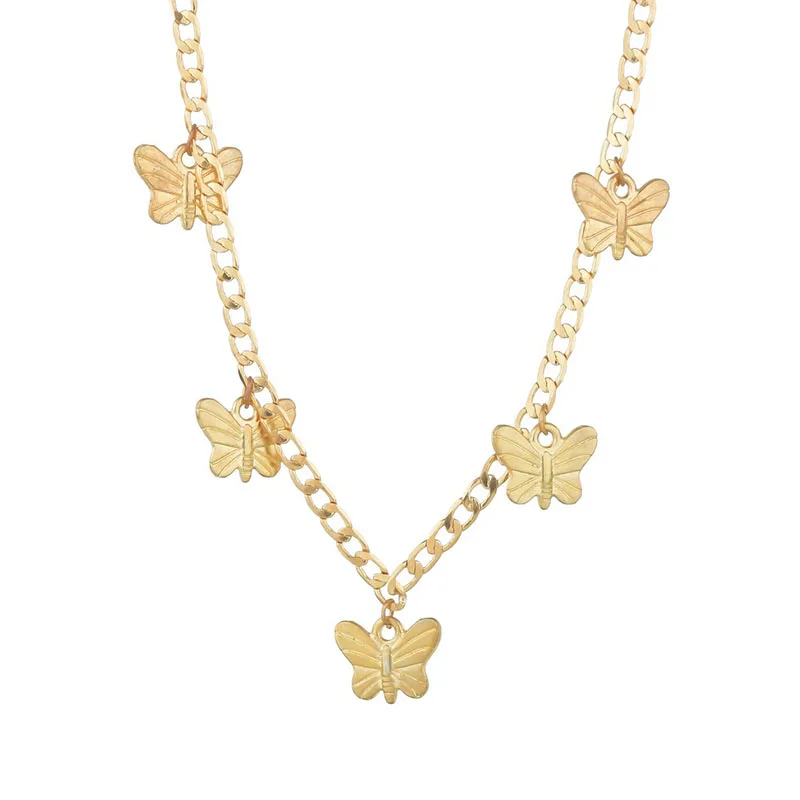 

YADA Fashion Gold color Butterfly Shape Presents&Necklace For women Chain Necklaces Statement Butterfly DIY Necklace SE200056