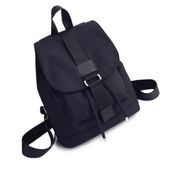 

Black Nylon Backpacks Student School Travel Large Laptop Drawstring Bag TUE88