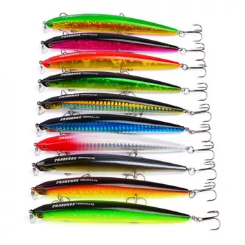 

10pcs/lot 12cm 13.5g Different Colors Artificial Hard Lure Laser Minnow Bait with Treble Hook