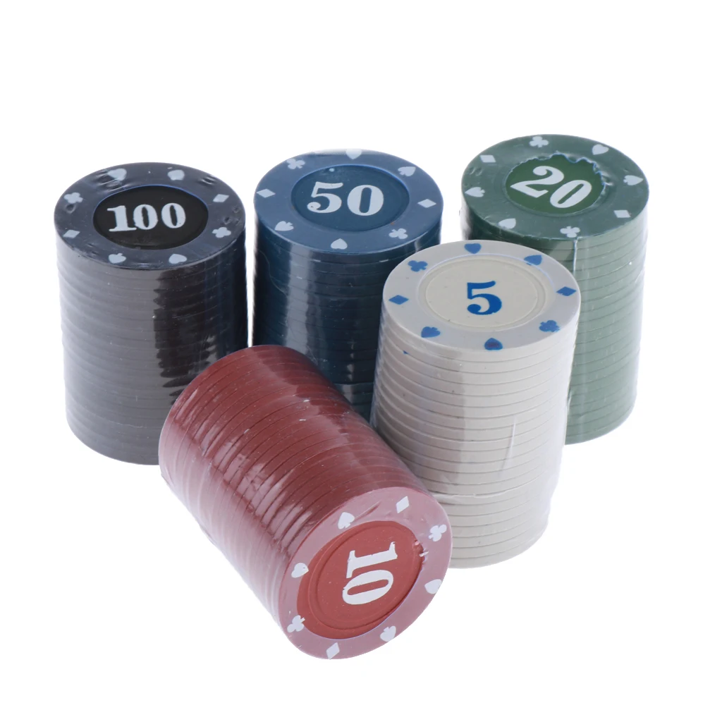 100x Board Game Poker Chips Casino Recreation Money Set Professional Entertainment Dollar Coins | Спорт и