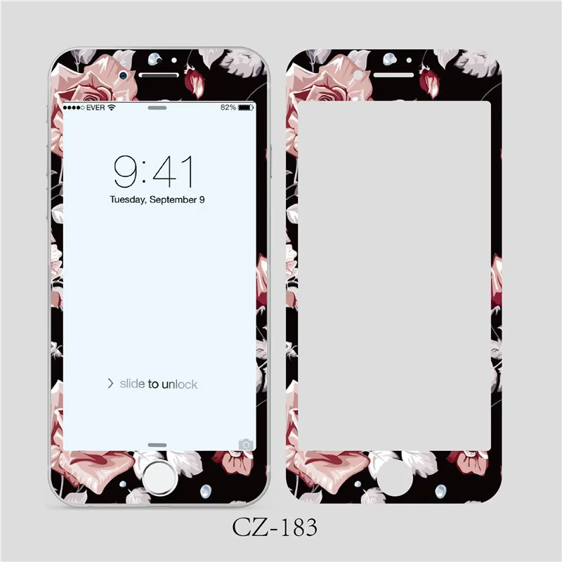 Милое закаленное стекло с цветочным узором для iPhone 8 7 6 6S plus 3D мягкая передняя защита экрана пленка полноэкранное стекло