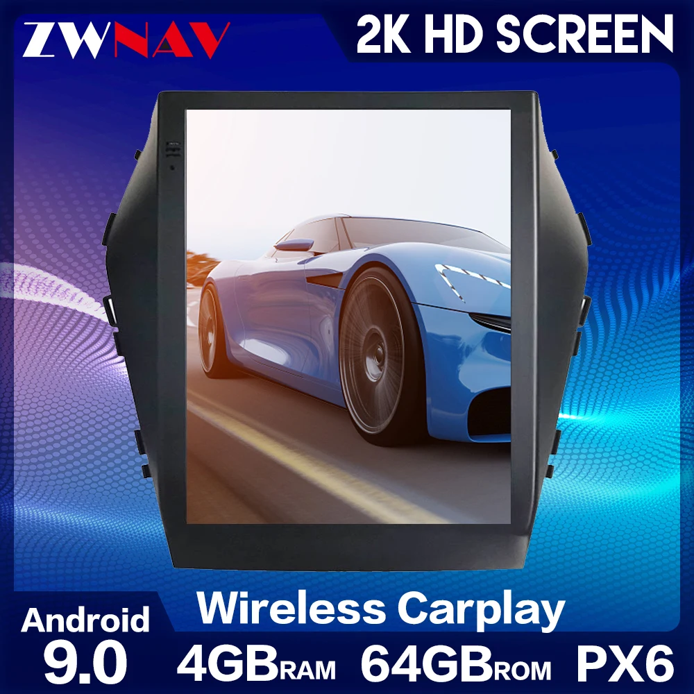 ZWNAV Android 9 для Hyundai IX45 Santa fe 2015 2017 Tesla Тип Мультимедиа стерео автомобильный DVD плеер