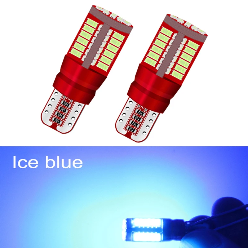 Ice blue 2 шт. супер яркий Canbus T10 194 168 W5W 3014 57 светодиодный SMD белый оранжевая машинка-клиновидные боковые Авто Клин парковки лицензии светильник красные, синие - Испускаемый цвет: Ice blue