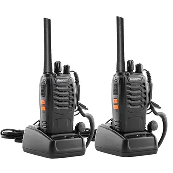 

2Pcs Portable Interphone FRS 462-467MHz 16CH Two Way FRS Radio Communicator Handheld Walkie Talkie US Plug