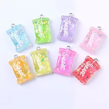 

10pcs Sweet Sugar Candy Resin Charms Letter Earring Findings Cute Keychain Earphone Cover Pendant Adornment Jewelry Accessory
