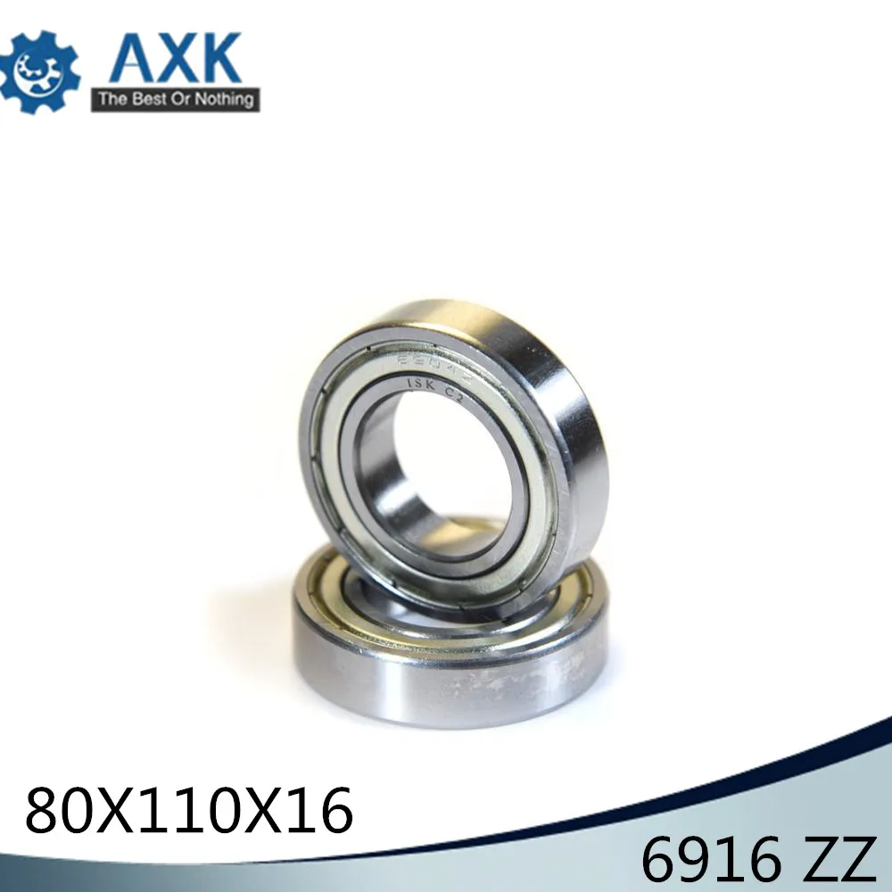 6916ZZ ABEC-1 (2PCS)  80x110x16MM Metric Thin Section Bearings 61916ZZ 6916ZZ