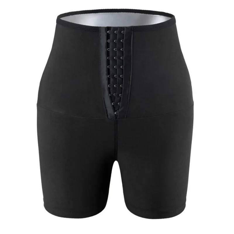 Women's Abdomen Control Hip-Lifting Sweat Pants Sauna Beam High Waist Body Fitness Breasted Three-Point/Five Point Shorts