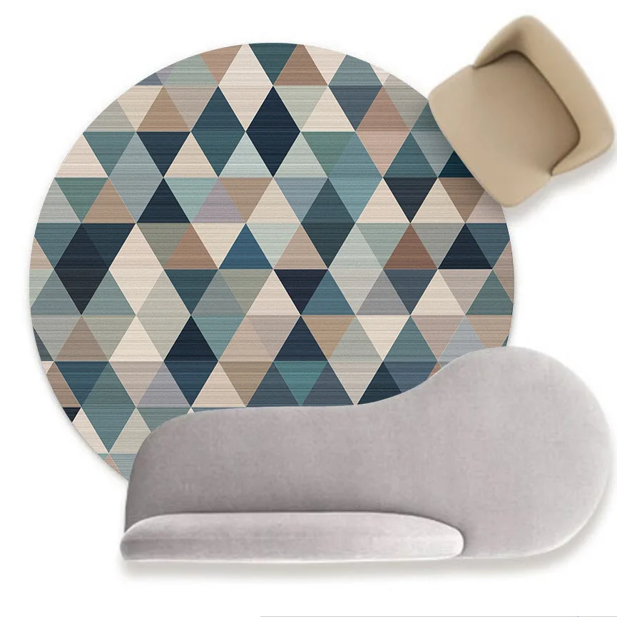 

Fashion modern simple Nordic triangle splicing living room bedroom hanging basket chair circular mat carpet customization