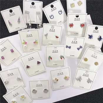 

30 Paris/lot novelty fashion women alloy earring lot vintage style cool design women jewelry earring wholesale 201104-146