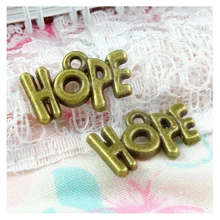 50pcs Charms Hope 12*18.7MM Antique Bronze Plated Hope Pendant Hope Charms Jewelry Findings