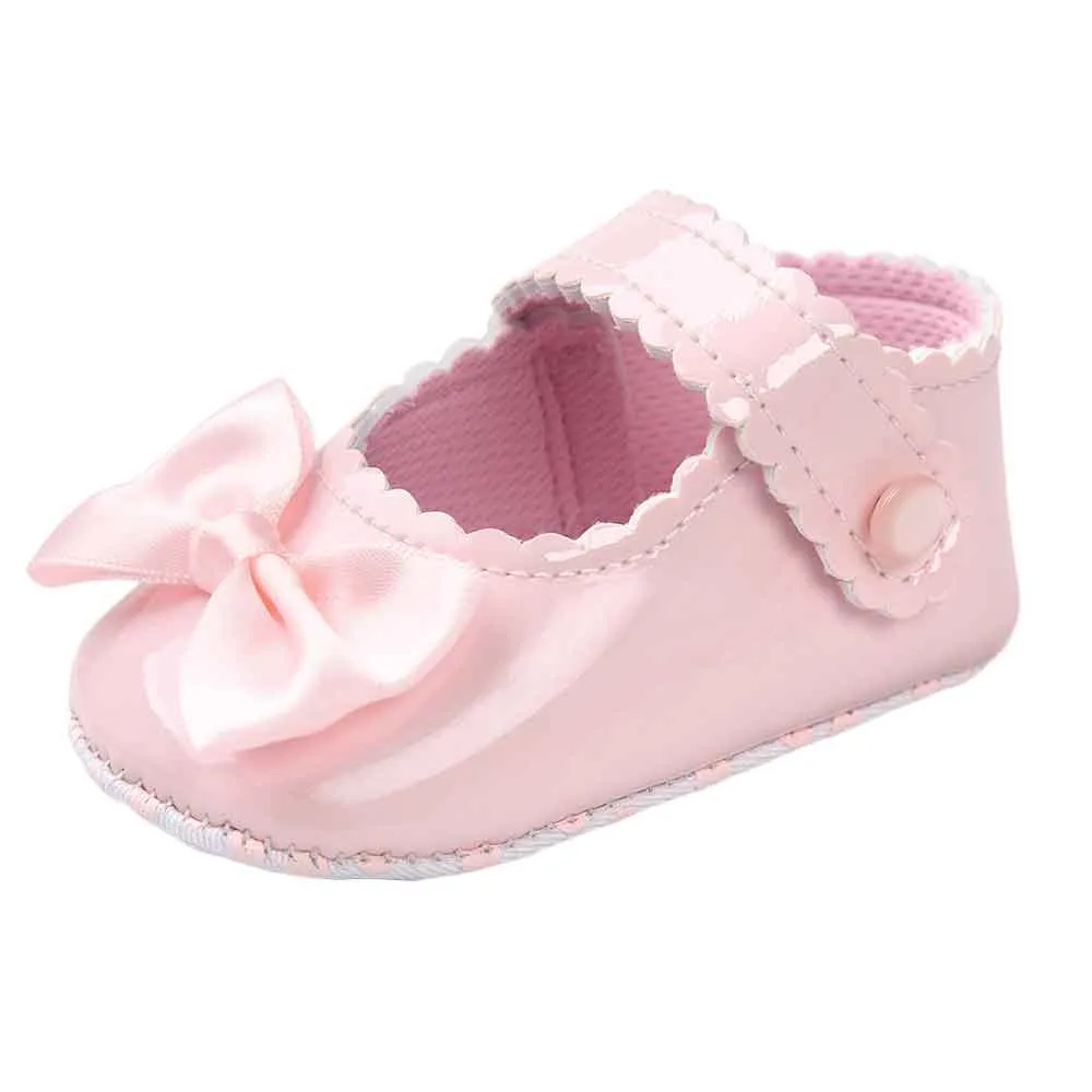 Обувь для маленьких девочек; мягкая однотонная обувь с бантом; кроссовки; нескользящая Мягкая подошва для малышей; нескользящая теплая милая детская обувь для девочек