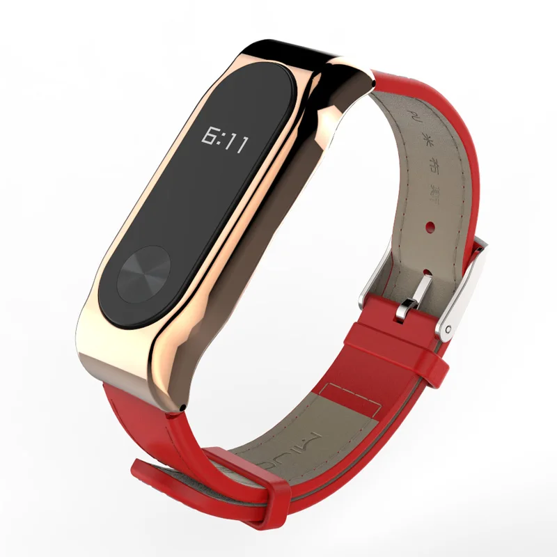 Ремешок для часов Mi Band 2 из искусственной кожи металлический ремешок умных Xiaomi