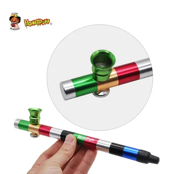 

HONEYPUFF Colorful Aluminum Luxury Long Metal Smoking Pipe 226 MM Creative Pipes Design Tobacco Herb Pipa
