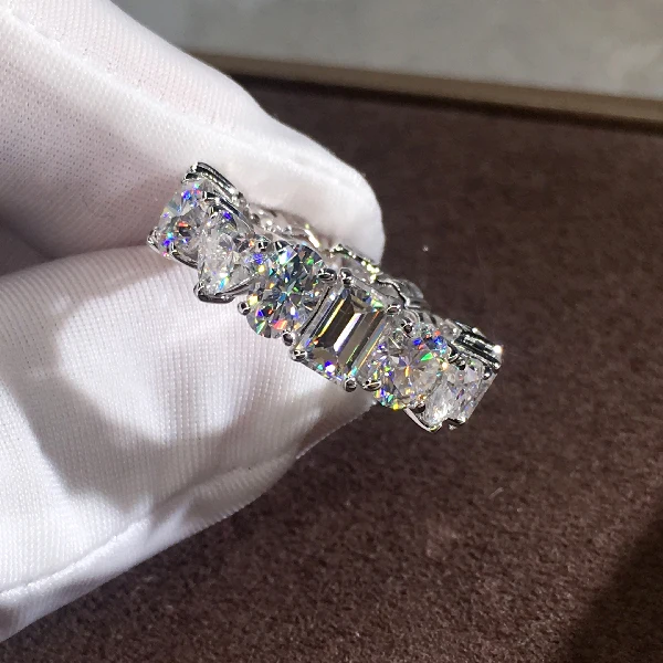 RongXing женские роскошные модные кольца с белым цирконием в форме сердца для женщин, 925 серебряное кольцо с фианитом, обручальное кольцо, женские свадебные подарки