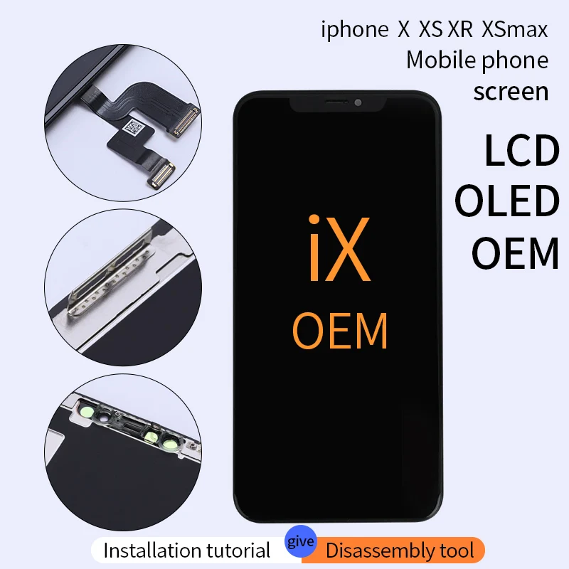 Протестированный ЖК-дисплей Pantalla для iPhone X lcd 10 XS экран ЖК-дисплей кодирующий преобразователь сенсорного экрана в сборе для iPhone XS Max XR OLED