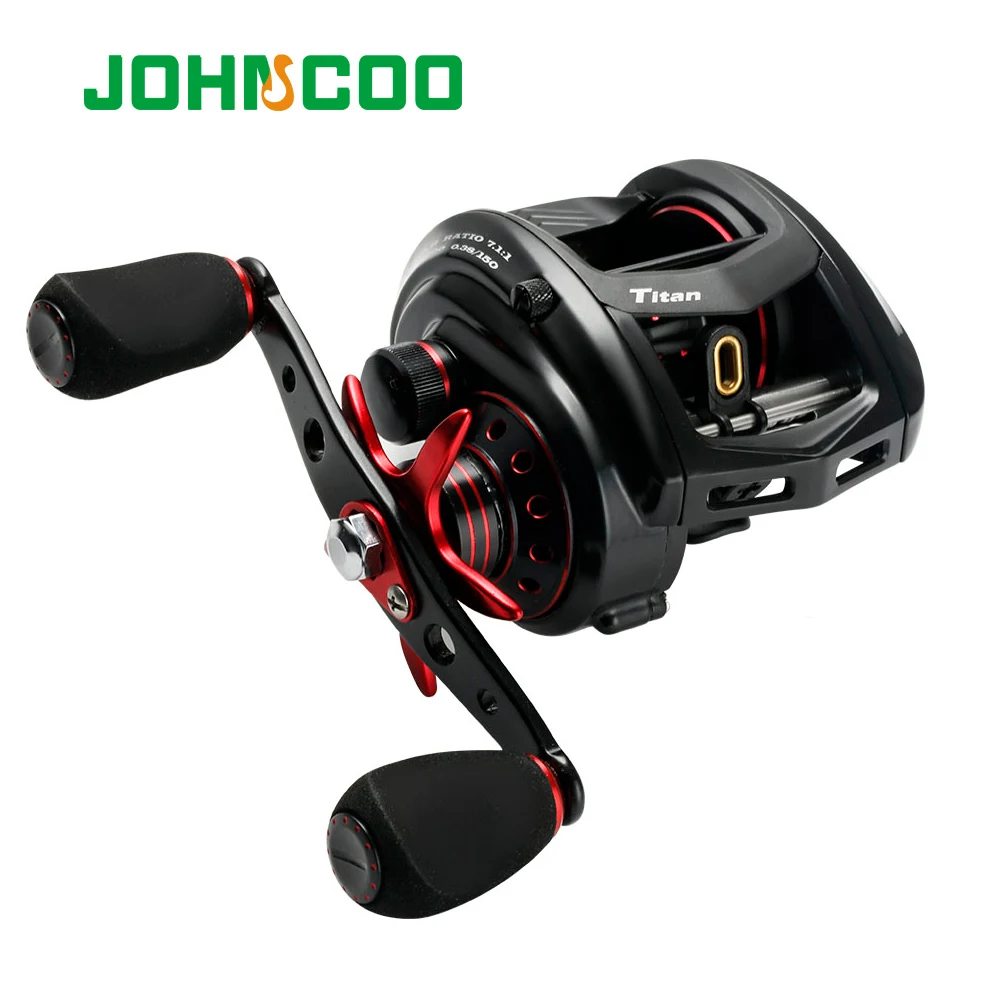Cheap JOHNCOO MT200 Bait Casting Reel Big Game 13kg Max Drag jig Reel 11+1 BB 7.1:1 Aluminium Alloy Body Jigging Fishing Reel