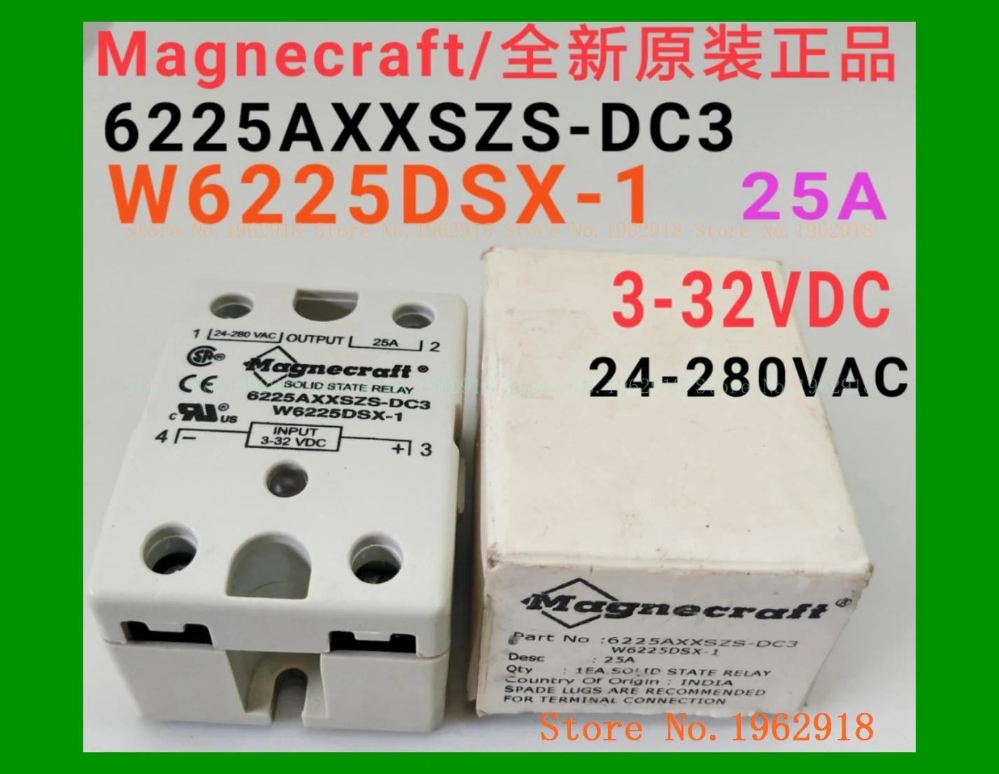 

6225AxxSZS-DC3 W6225DSx-1 25A 3-32vdc