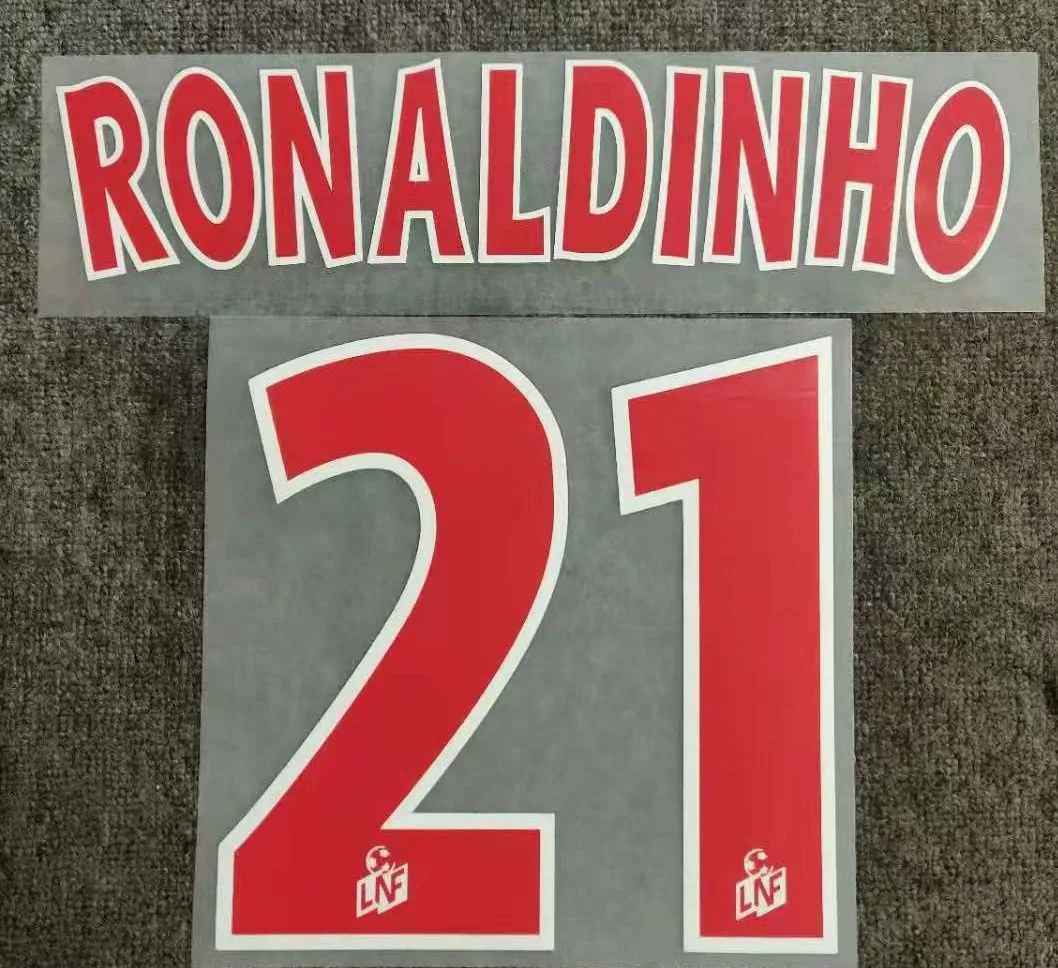 

2001-2002 #21 Ronaldinho Nameset Printing DIY Customize Any Name Number Iron On Soccer Patch Badge