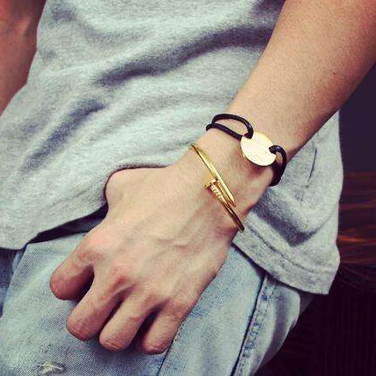 

Creative-Style EXO Titanium Steel Bracelet Trend Nail Hand Jewelry Adjustable Couples Bracelet