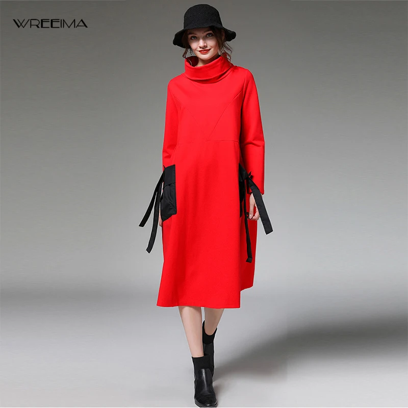 Wreeima Plus Size Vrouwen Winter Coltrui Maxi Lange Jurk 2019 Vrouwelijke Vintage Mouwloos Solid Casual Loose Party Vestidos Robe