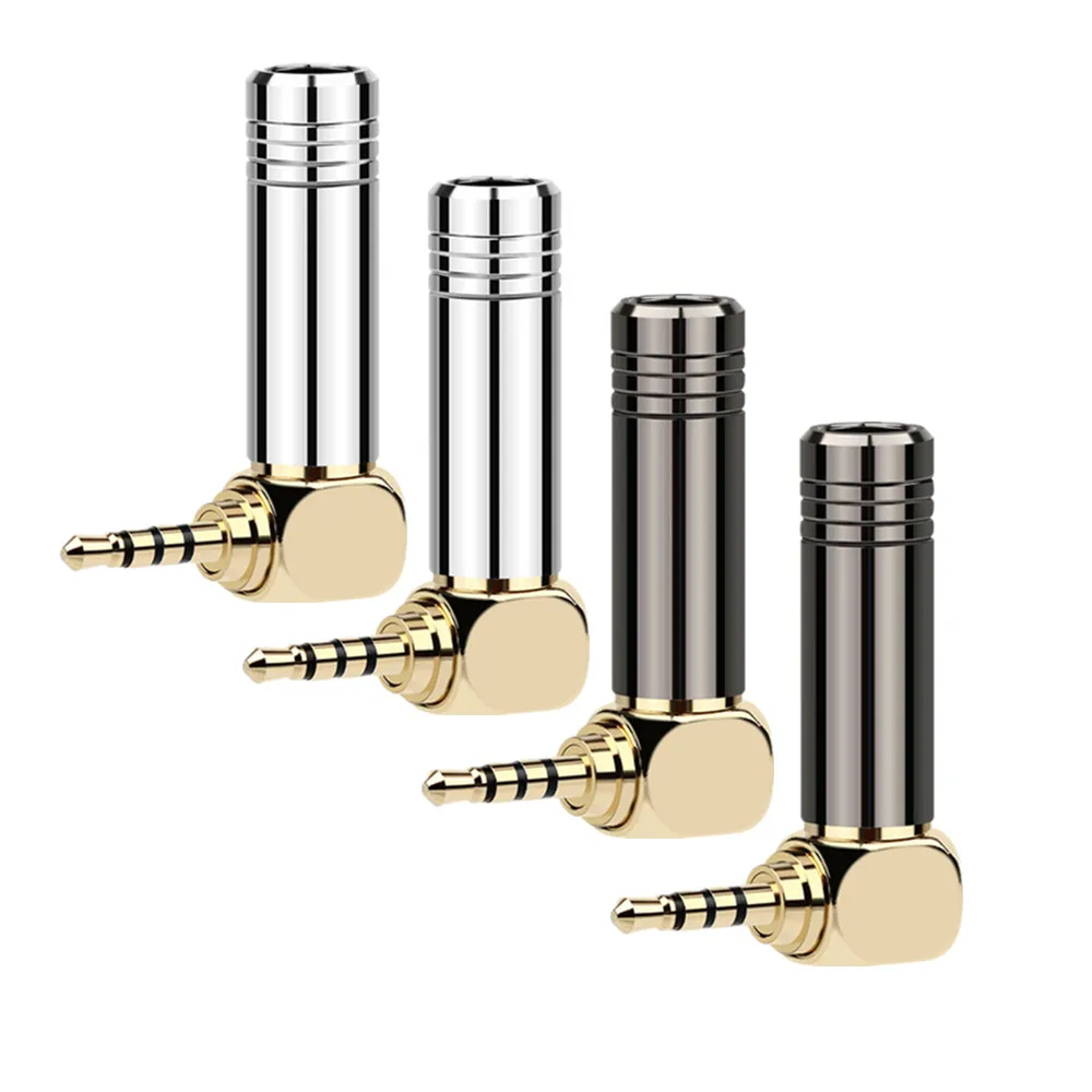 5pcs 2 5mm Jack 90 Degree Right Angle Bend Plug Copper Gold Balance Plug Hifi Headphone Jack Adapter 2 5 Audio Cable Connector