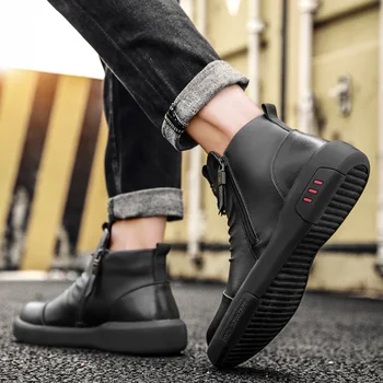 

High Quality Leather Men Winter Boots Shoes For Men Casual Comfort Men Ankle Boots Winter Boots