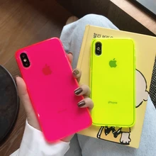 Неоновый флуоресцентный цветной чехол для телефона для iphone11Pro Max XR X XS Max 7 8 plus задняя крышка Роскошный прозрачный мягкий бампер чехол s