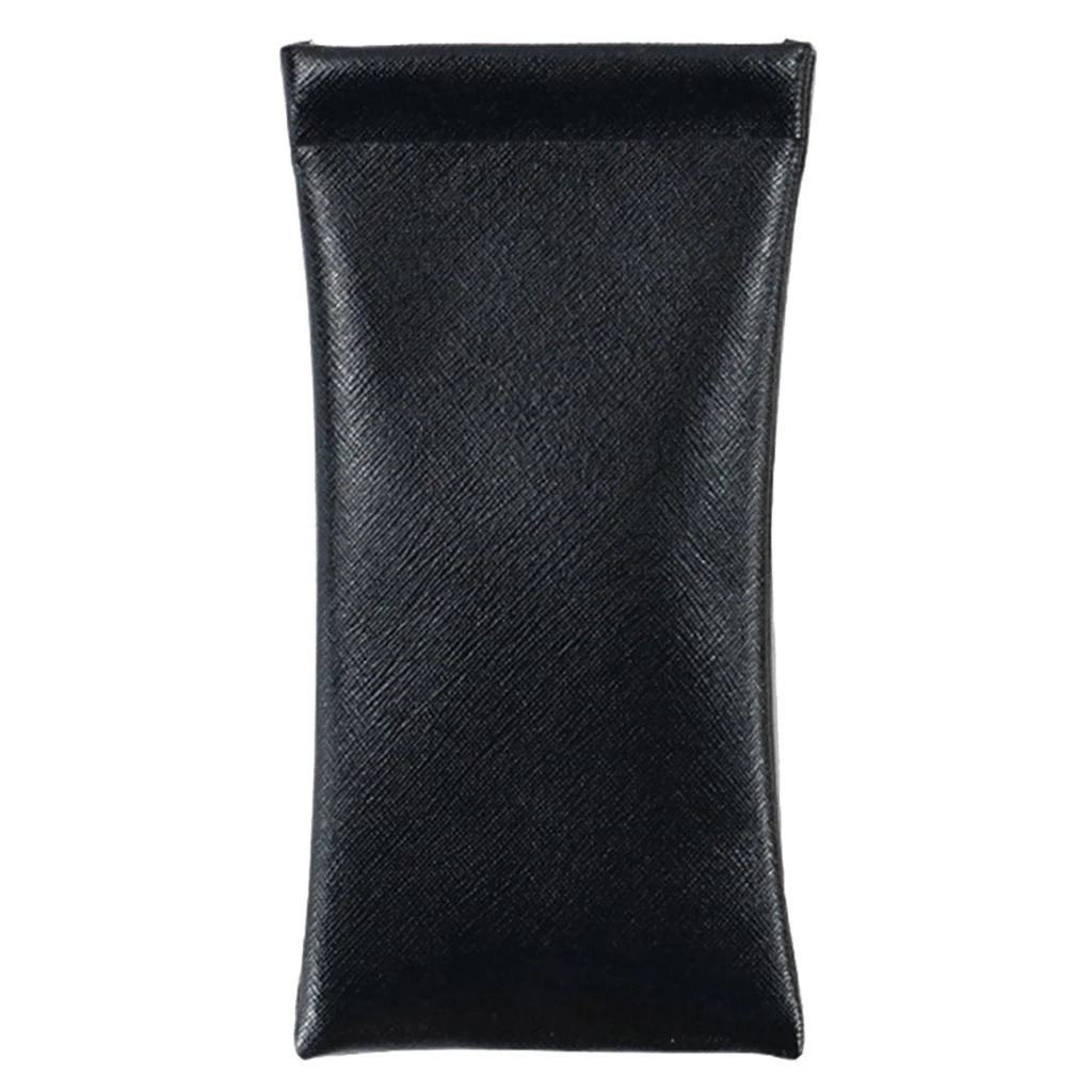 Soft Squeeze Top Leather Sunglasses Pouch Anti-Scratch Reading Glasses Holder Padded Vinyl Storage Organizer Protector for Men