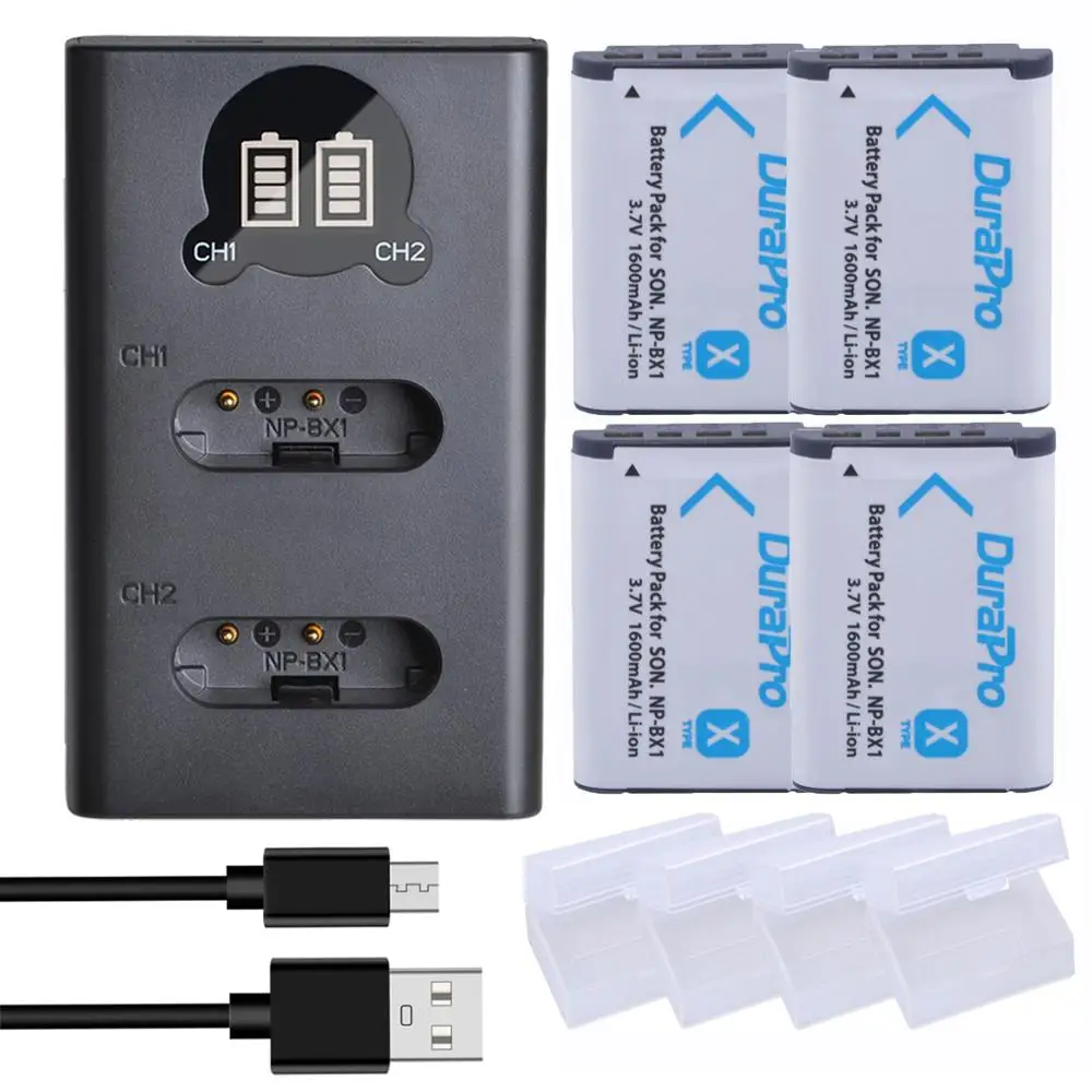 

4pc NP-BX1 NP BX1 Rechargeable Battery + LED USB Charger For SONY DSC RX1 RX100 RX100iii M3 M2 WX300 HX300 HX400 HX50 HX60 GWP88