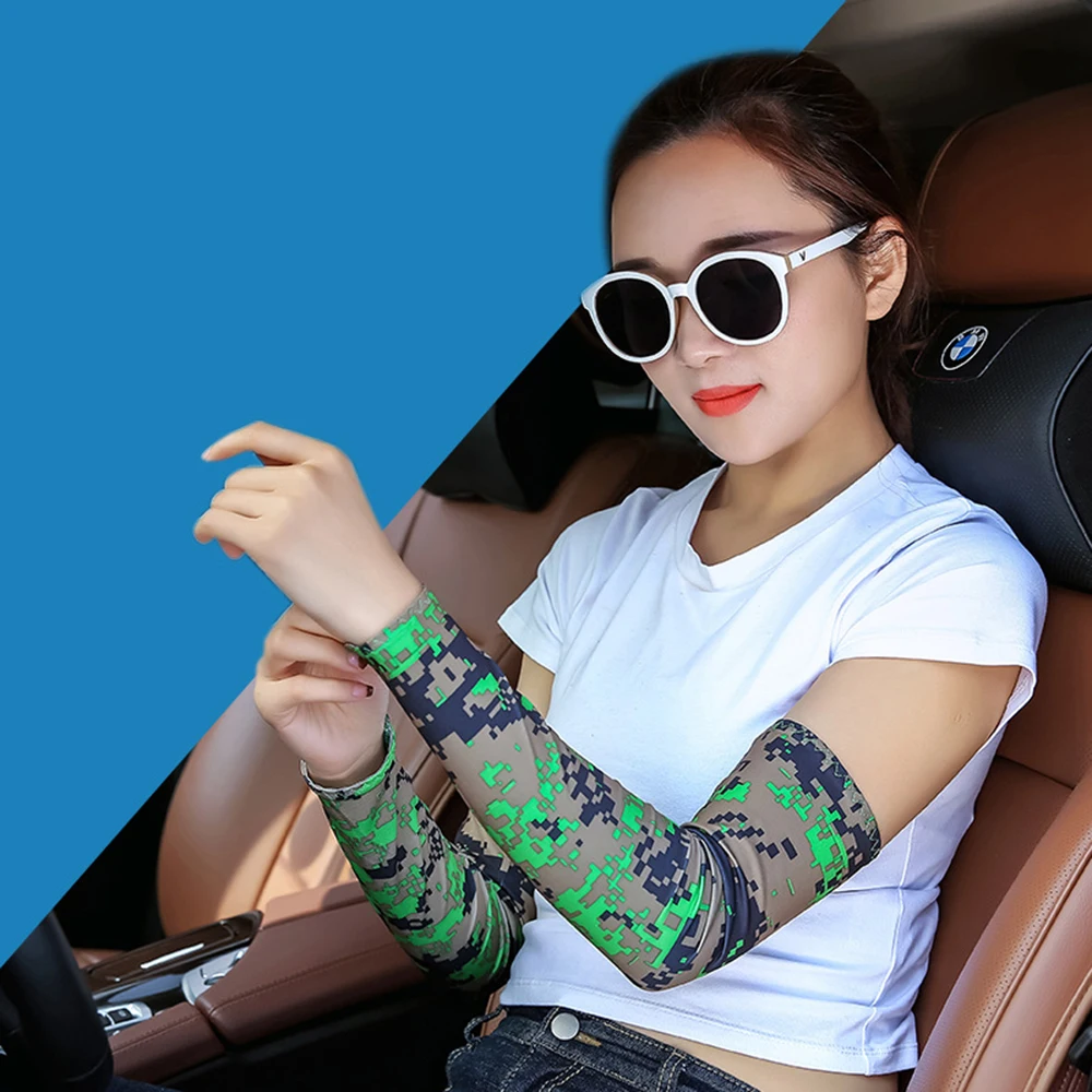 2Pcs Unisex Cooling Arm Sleeves Cover Cycling Running UV Sun Protection Outdoor Men Nylon Cool Arm Sleeves for Hide Tattoos cooling arm sleeves,sun protection arm sleeves,arm sleeves