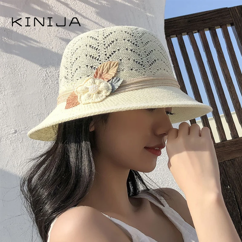 Новая пляжная шляпа женская летняя Солнцезащитная соломенная Lafite от солнца для