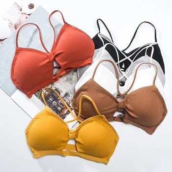 

Sexy Lingerie Seamless Hollow Out Soft Bras For Women Wireless Push Up Bra Comfortable Backless Underwear Thin Bralette