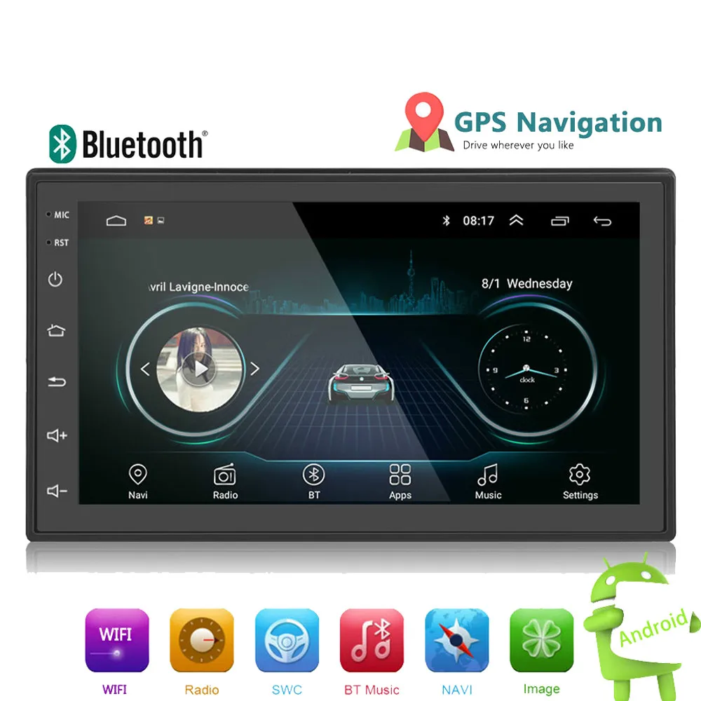 2DIN Android 8.0 Car Radio GPS Navigation Audio Stereo Car Multimedia MP5 Player 