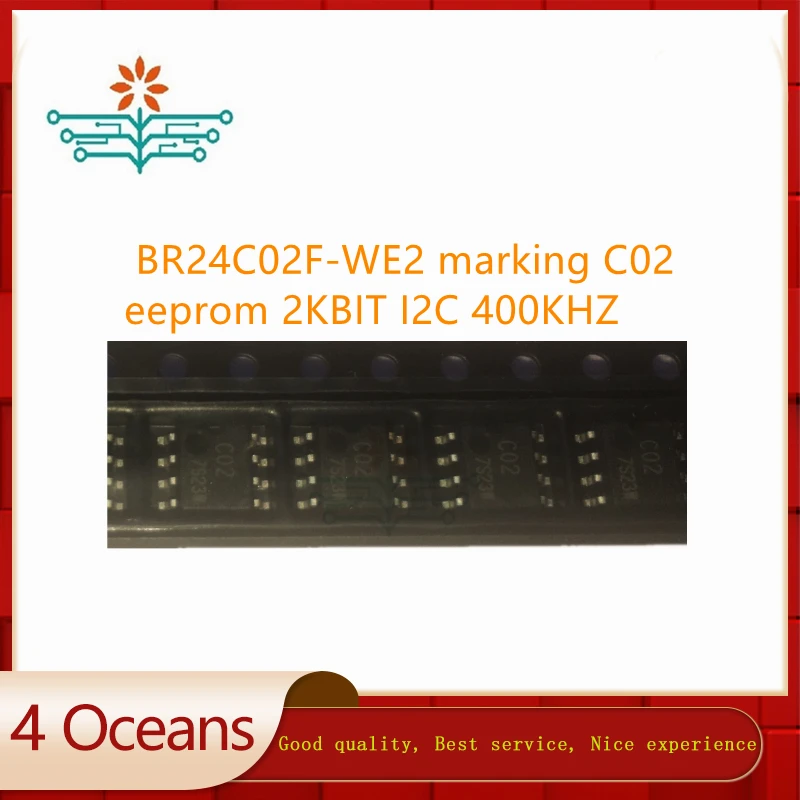 20 шт. BR24C02F-WE2 marking C02 eeprom 2KBIT I2C 400KHZ 8SOPJ sop8 AT24C02N Новый и оригинальный | Электронные
