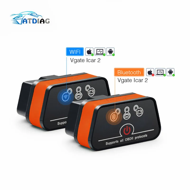 Диагностический инструмент Vgate iCar 2 ELM327 Wifi/Bluetooth OBD2 для IOS iPhone/Android Icar2 Bluetooth Wi Fi ELM 327