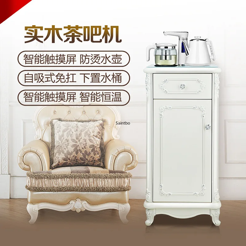 

European tea bar household vertical high-end solid wood multifunctional lower bucket wooden drinking machine water dispenser
