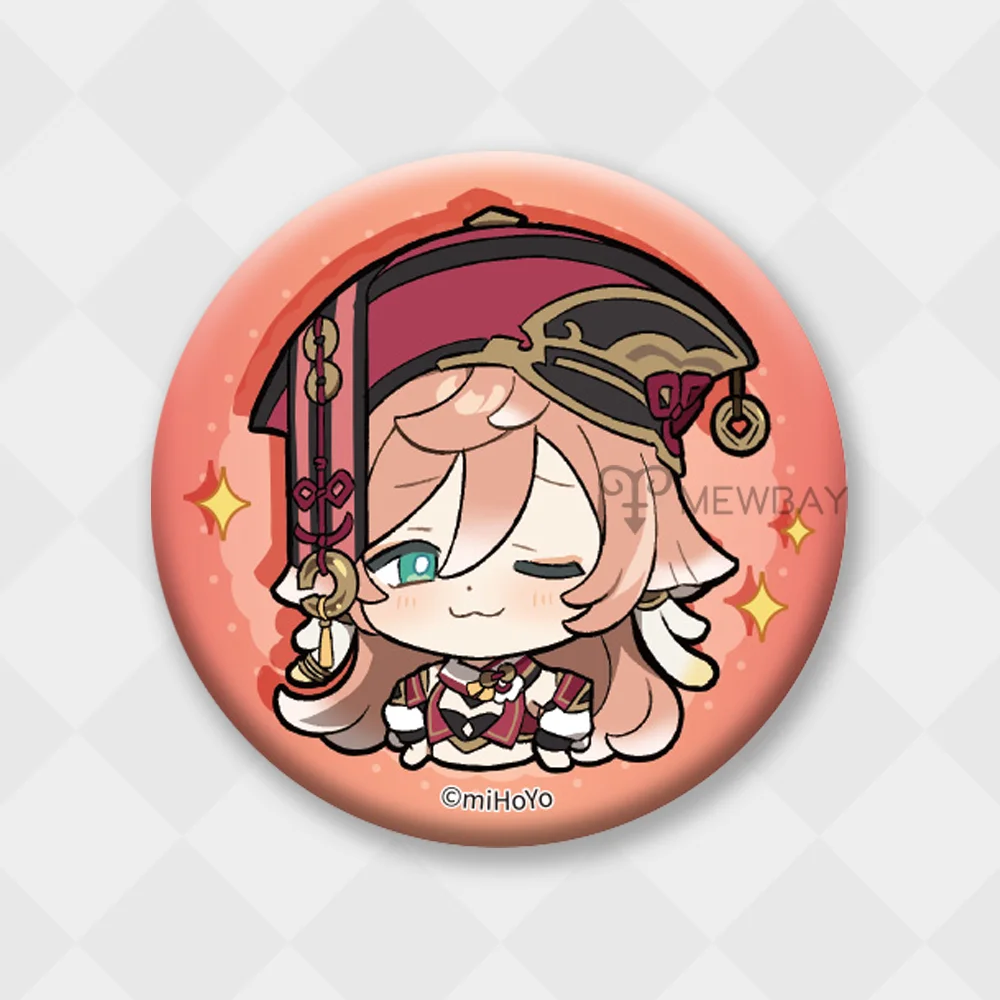 Genshin Impact Badge Chibi Brooch Kazuha Yoimiya Ayaka Xiao Zhongli Hutao Tartaglia Yanfei Ganyu Venti Albedo Pin Decor Gifts