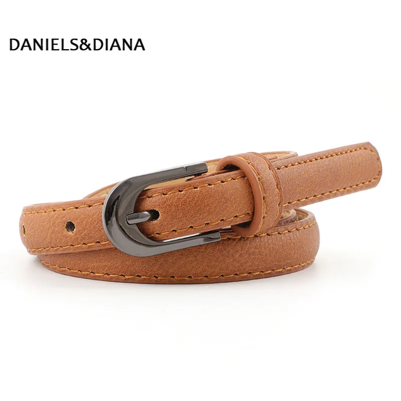 

New Women's Thin Belt Gun Black Simple Buckle Headband Student Personality Belt