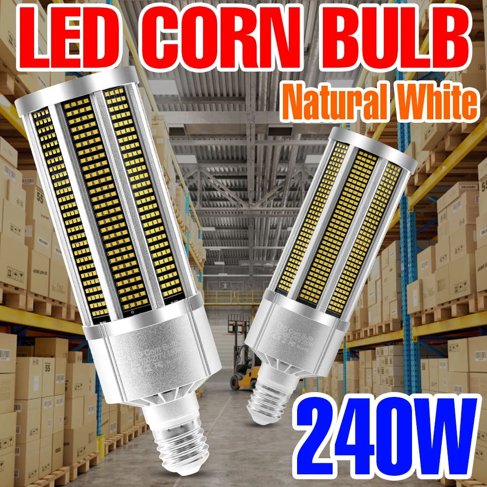 Led Lamp E39 Corn Bulb 220V Lampada LED Spotlight 150W 200W 240W Corn Light High Power Lamp 110V Outdoor Warehouse Lighting 2835