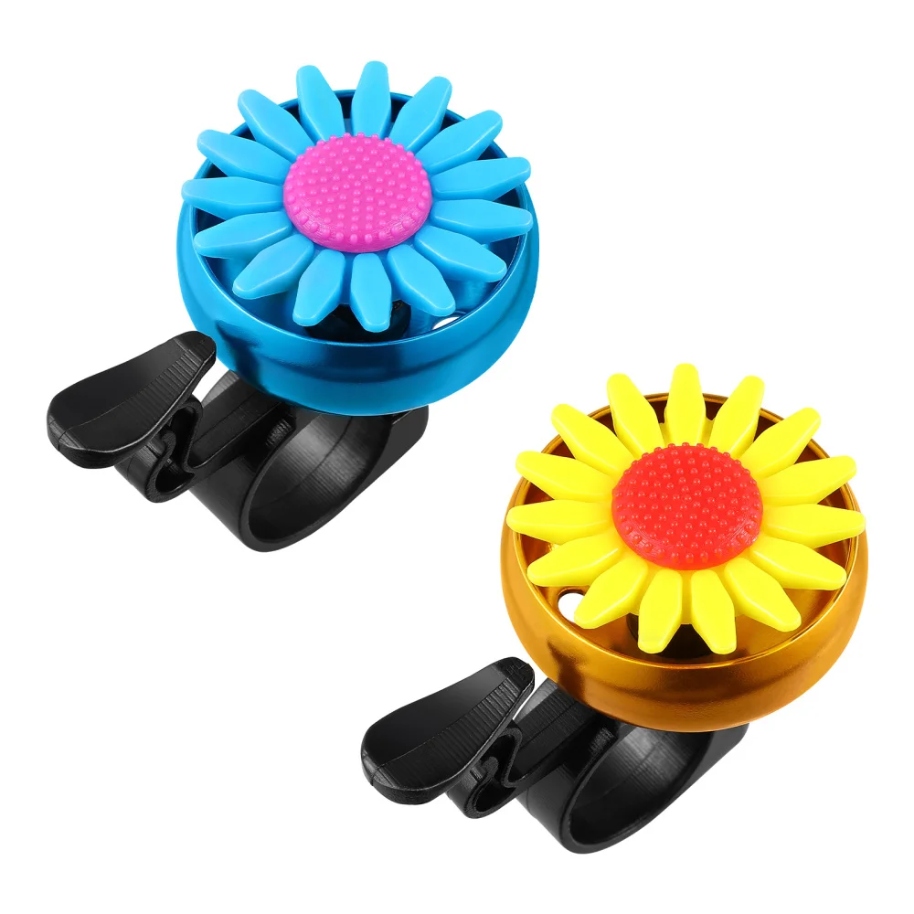 BESPORTBLE 2pcs Sunflower Shaped Bike Bell Kids Children Cycling Handlebar Ring (Golden + Blue) | Спорт и развлечения