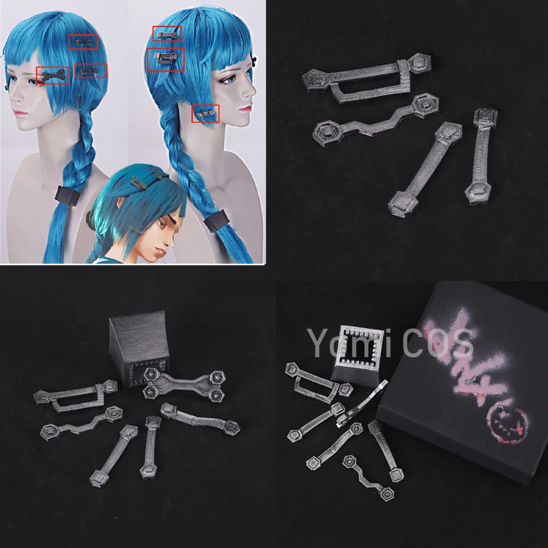 

LoL Arcane Jinx детство Cos головные уборы аксессуары для детской косплея аксессуары шпилька для волос