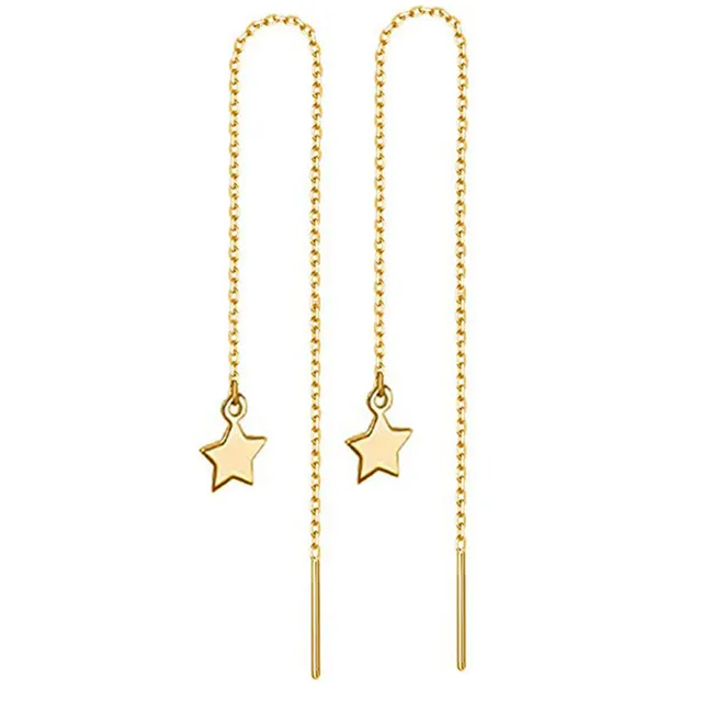 MinaMaMa acier inoxydable longue chaîne mince gland boule étoile papillon goutte boucle d'oreille pour femme enfileur boucles d'oreilles bijoux de mode
