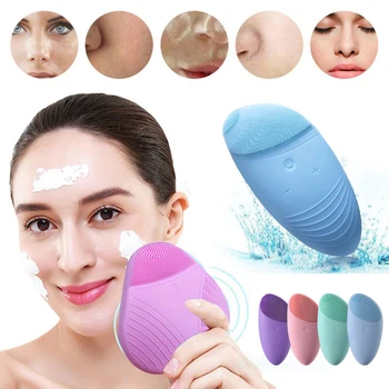 

Silicone Face Cleansing Brushes Mini Electric Face Cleanser Brushes Deep Cleaning Skin Washing Massage Face Brushes