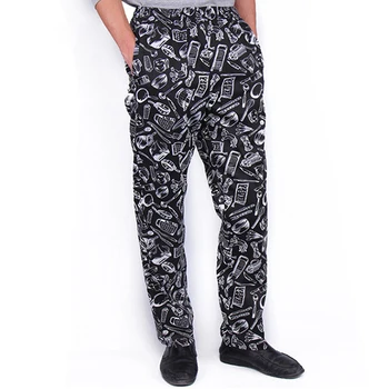 

Chef Pants 2020 New Men Restaurant Uniforms Pants Kitchen Trouser Women Elastic Food Service Pants Chef Working Pants Plaid