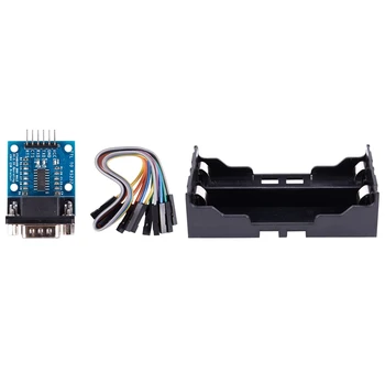 

Black Battery Holder 4 Pins for 2X18650 & RS232 SP3232 TTL to Male Serial Port TTL to RS232 Level Conversion Module